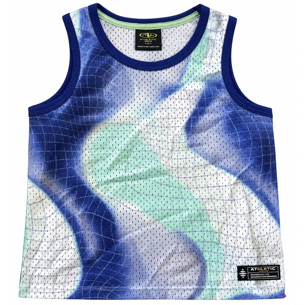 Athletic Works Girls Teal Abstract Mesh Tank Top Size 5T Activewear Shirt